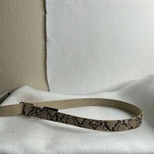 I.n.c. International Concepts Snake-Embossed Belt Classic Buckle Beige Small